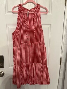 Red Gingham Tiered Sleeveless Dress NWT Torrid Sz 4